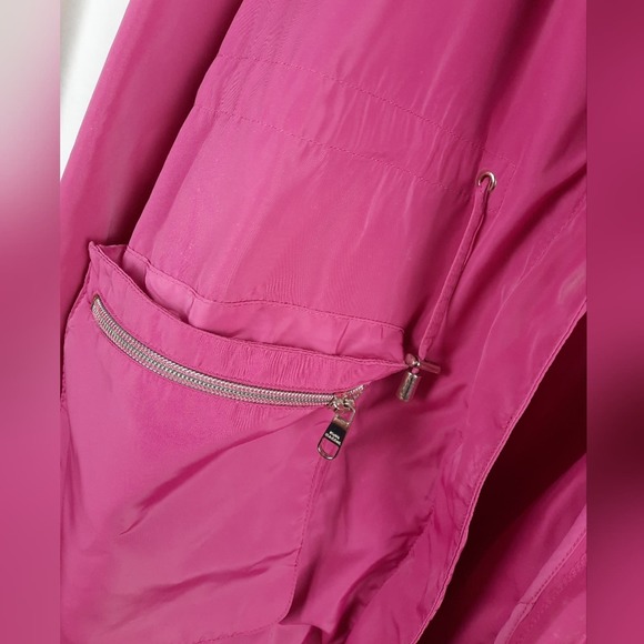 Steve Madden Pink Zip Front Long Raincoat - Picture 5 of 13